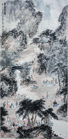 FU BAOSHI (1904-1965), ATTRIBUTED TO, RECLUSE BY JINGXI STREAM