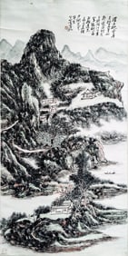 HUANG BINHONG (1865-1955), ATTRIBUTED TO, LANDSCAPE (CENTRAL SCROLL)