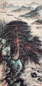 LI XIONGCAI (1910-2001), ATTRIBUTED TO, RAFTING ON SPRING RIVER