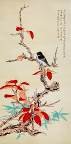 REN ZHONG (B.1976), ATTRIBUTED TO, FLOWERS AND BIRDS