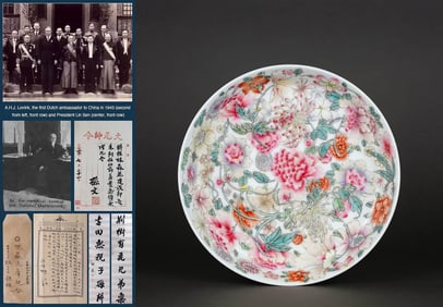 A FAMILLE ROSE 'FLORAL' TEA TRAY