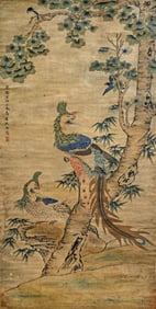SHEN QUAN (1682-1760), ATTRIBUTED TO, TWO PHOENIXES