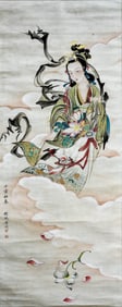 HUANG JUN (1775-1850), ATTRIBUTED TO, HEAVENLY MAIDEN SCATTERING FLOWERS