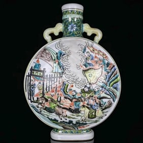 A WUCAI 'FIGURES' MOONFLASK