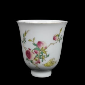 A ENAMEL 'THREE FRUITS' CUP