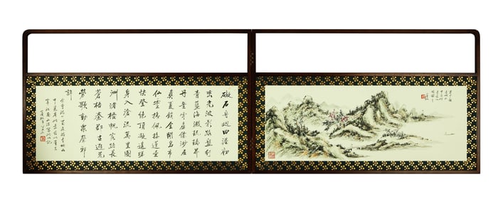 HUANG BINHONG (1865-1955), ATTRIBUTED TO, PAINTING AND CALLIGRAPHY PAIR