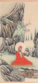 QIAN HUAFO (1884-1964), ATTRIBUTED TO, ARHAT IN RED ROBE