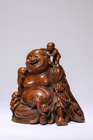 A BAMBOO CARVED 'FIVE SONS'