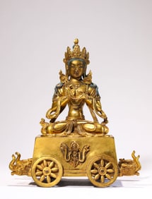 A GILT-BRONZE BUDDHIST FIGURE