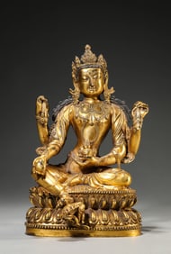 A GILT-BRONZE AMITAYUS