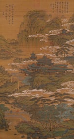 WEN ZHENGMING (1470-1559), ATTRIBUTED TO, LANDSCAPE WITH PAVILIONS