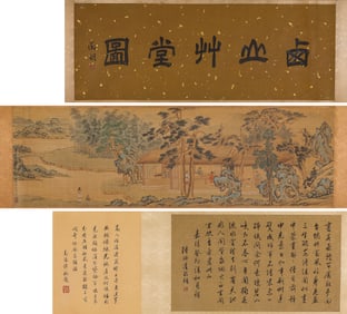WEN ZHENGMING (1470-1559), ATTRIBUTED TO, THATCHED COTTAGE IN WESTERN MOUNTAINS