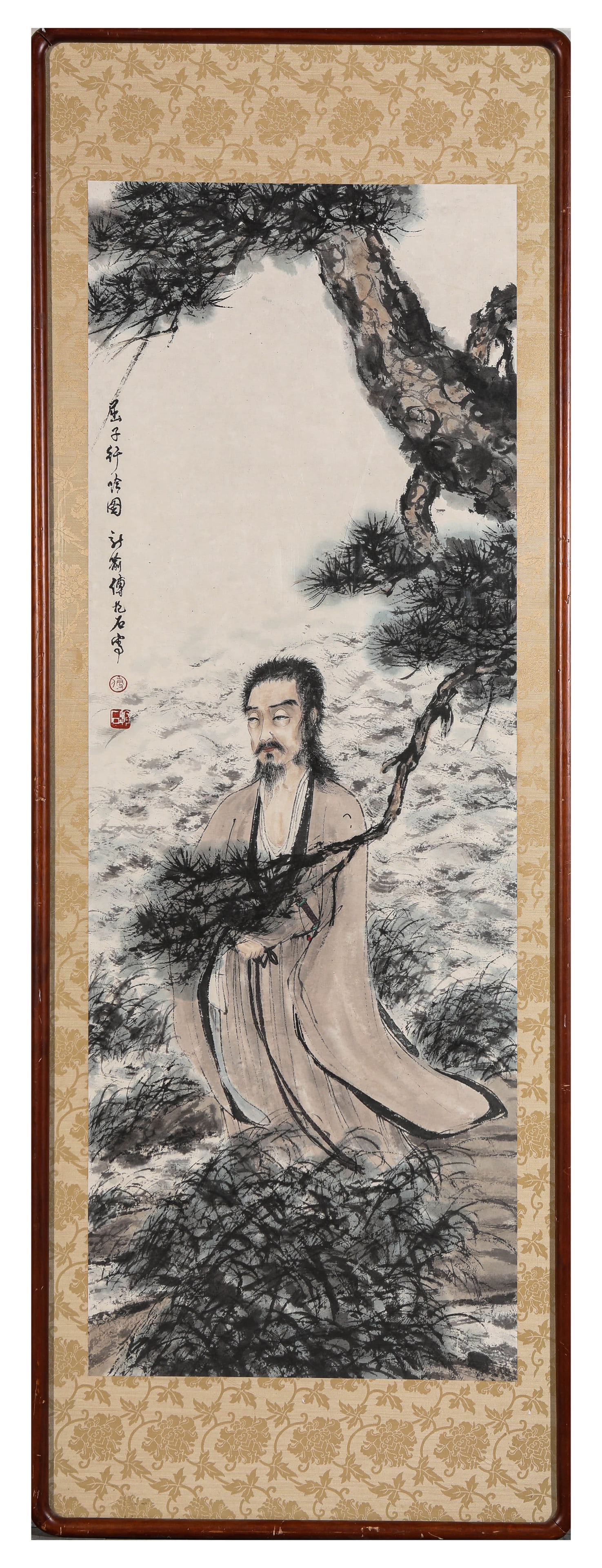 FU BAOSHI (1904-1965), ATTRIBUTED TO, QU YUAN: FU BAOSHI (1904-1965), ATTRIBUTED TO, QU YUAN Dimensions: Width: 48cm (18.9in) x Height: 139cm (54.72in). All measurements are approximate. Any condition statement is given as a courtesy to a client,
