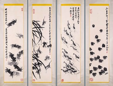 QI BAISHI (1864-1957), ATTRIBUTED TO, SHRIMP, CRAB AND FROG