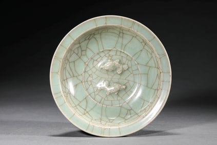A LONGQUAN CELADON 'TWIN FISH' WASHER
