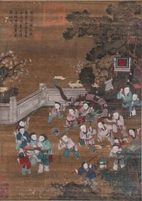 JIAO BINGZHEN (1689-1726), ATTRIBUTED TO, HUNDRED CHILDREN DANCING WITH DRAGON