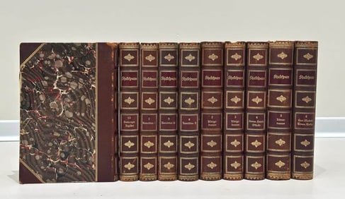 SHAKESPEARE, DRAMATISCHE WERKE, 10 VOLS., FULL MOROCCO GILT, GERMANY: CIRCA 1900S