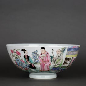 A FAMILLE ROSE 'FIGURES' BOWL