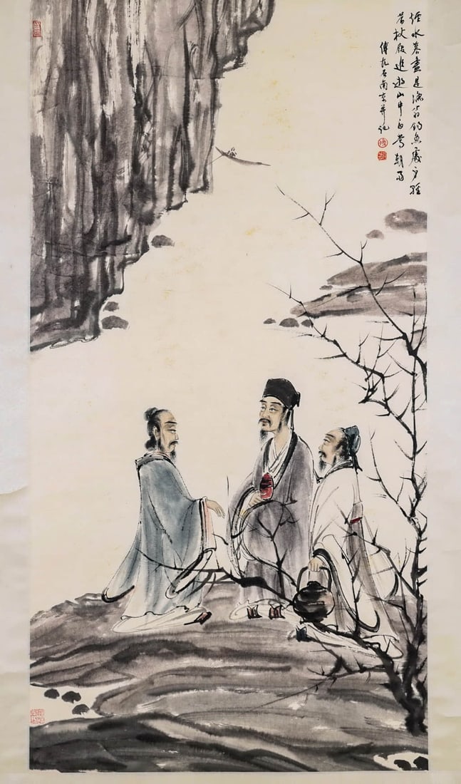 FU BAOSHI (1904-1965), ATTRIBUTED TO, FIGURE STORY: FU BAOSHI (1904-1965), ATTRIBUTED TO, FIGURE STORY Dimensions: Length: 133 cm (52.4 in.), Width: 68 cm (26.8 in.). All measurements are approximate.