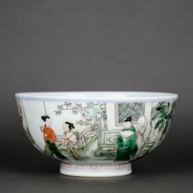 A WUCAI 'FIGURE SCENE' BOWL