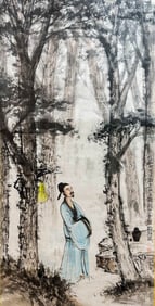 FU BAOSHI (1904-1965), ATTRIBUTED TO, NOBLE SCHOLAR IN PINE FOREST
