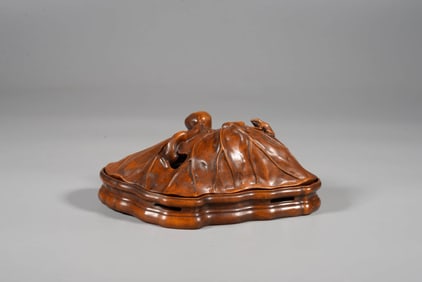 A BOXWOOD INCENSE BURNER