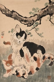 XU BEIHONG (1895-1953), ATTRIBUTED TO, PLAYING CATS