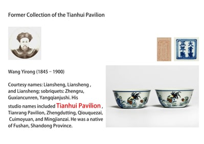 A PAIR OF DOUCAI 'CHICKEN' CUP