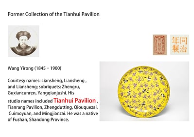 A YELLOW-GROUND FAMILLE ROSE 'FLOWERS AND BIRDS' DISH