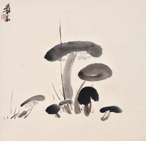 ZHANG DAQIAN (1899-1983), ATTRIBUTED TO, MUSHROOMS