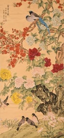 TIAN SHIGUANG (1916-1999), ATTRIBUTED TO, FLOWERS AND BIRDS