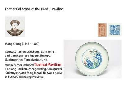 A DOUCAI 'ROCK AND FLOWERS' DISH