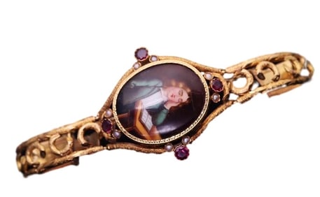 BELLE ÉPOQUE 18K GOLD ENAMEL BRACELET