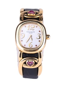 PATEK PHILIPPE 18K GOLD QUARTZ WRISTWATCH