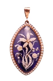 GEORGIAN PERIOD SENTIMENTAL JEWELRY BROOCH "LOVE, AIMES MOI"