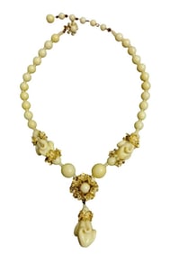 VINTAGE MIRIAM HASKELL GLASS FLOWER NECKLACE