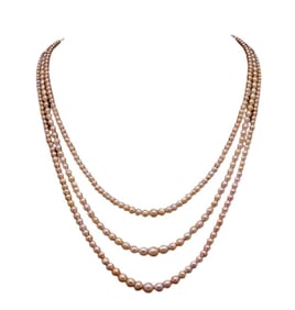 BELLE ÉPOQUE THREE-STRAND BAROQUE PEARL NECKLACE