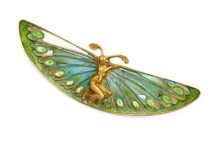 LALIQUE ANTIQUE GOLD BROOCH