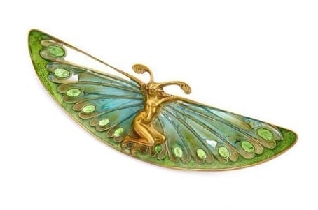 LALIQUE ANTIQUE GOLD BROOCH (1 of 1)