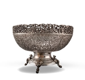 A SILVER FRUIT PLATE