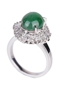 NATURAL JADEITE AND DIAMOND RING