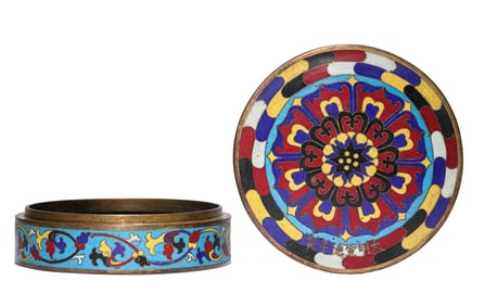 CLOISONNÉ ENAMEL FLORAL COVERED BOX