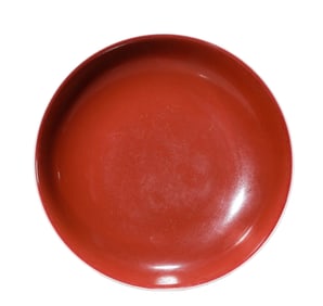 A SACRIFICIAL RED-GLAZED DISH