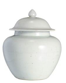 A WHITE-GLAZED INCISED 'FLORAL' JAR