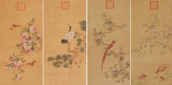 ANONYMOUS, FLOWERS AND BIRDS