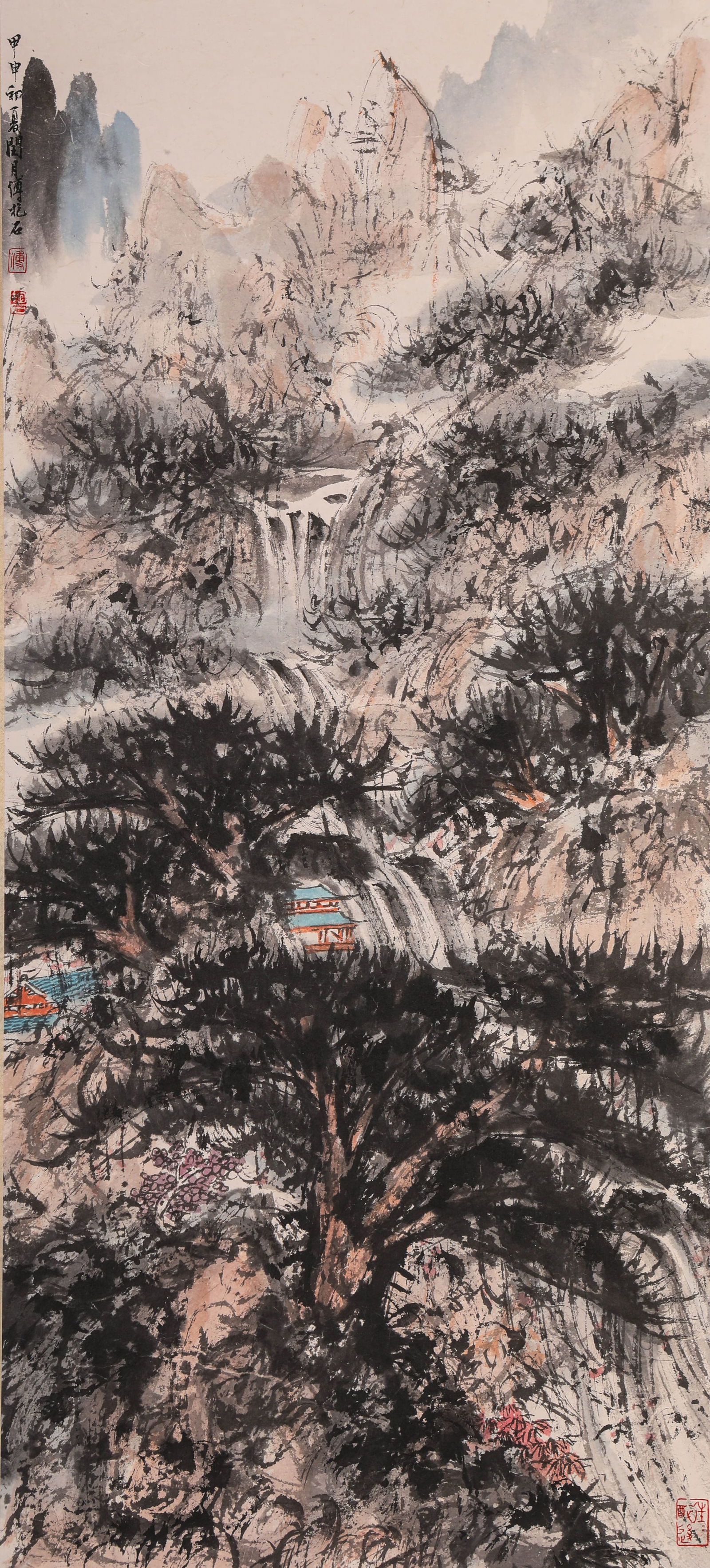 FU BAOSHI (1904-1965), ATTRIBUTED TO, LANDSCAPE: FU BAOSHI (1904-1965), ATTRIBUTED TO, LANDSCAPE Dimensions: Length: 92 cm (36.2 in.), Width: 42 cm (16.5 in.). All measurements are approximate.