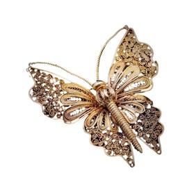BELLE EPOQUE 18K GOLD FILIGREE BUTTERFLY BROOCH