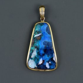 18K GOLD BOULDER OPAL PENDANT