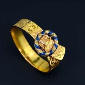 ITALIAN 18K GOLD ENAMEL BRACELET