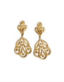 VINTAGE TRIFARI GOLD-TONE "LAVA" ROPE-KNOT EARRINGS